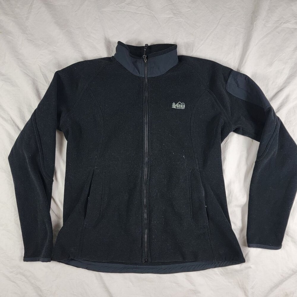 REI Polartec Womens XL Black Full Zip Sweater Winter Warm Casual Outdoors Work